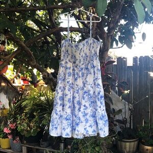 SHEIN Blue and White Patterned Dress